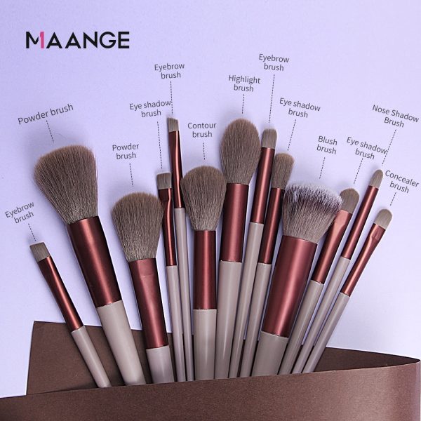 13Pcs Makeup Brush Set – Travel-Friendly, Soft Bristles for Face & Eyes