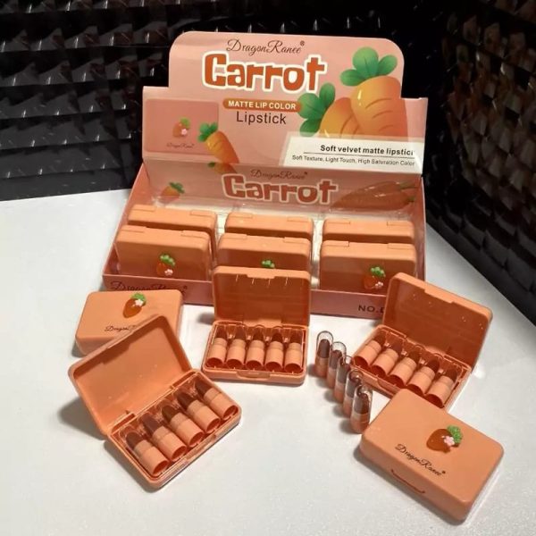 Dragon Ranee Mini Lipstick Set – 5 PCS – Carrot Extract Formula