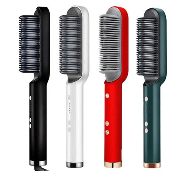 HQT-909B - Electric Hair Straightening & Curling Comb | 2-in-1 Professional Styler
