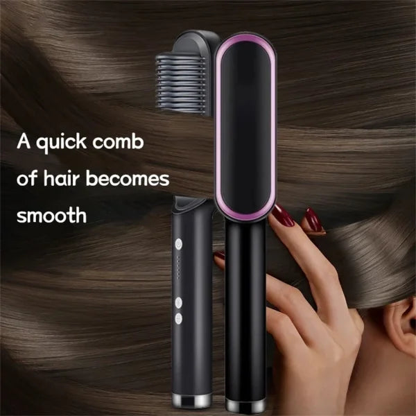 HQT-909B - Electric Hair Straightening & Curling Comb | 2-in-1 Professional Styler