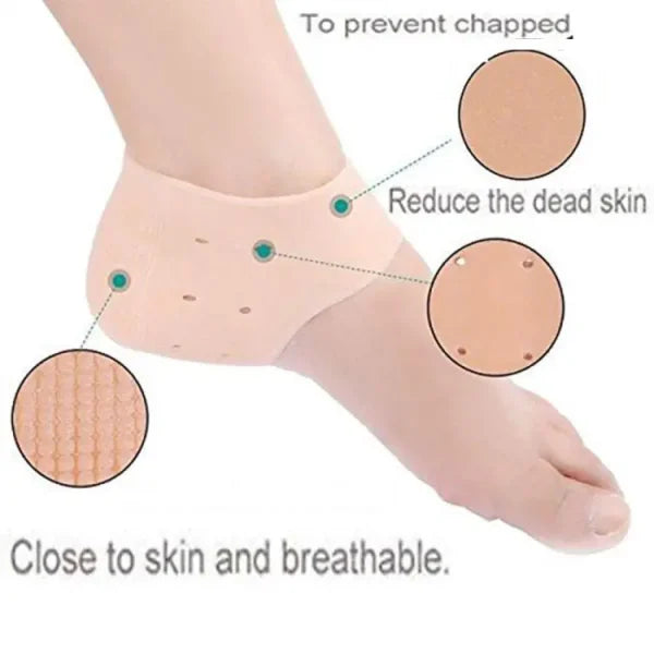 Pair of Half Heel Pain Anti-Crack Silicone Set – Pain Relief (Unisex, with Box)