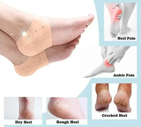 Pair of Half Heel Pain Anti-Crack Silicone Set – Pain Relief (Unisex, with Box)