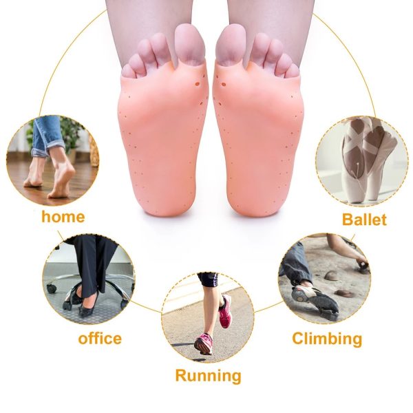 Silicone Gel Moisturizing Socks – Non-Slip Cracked Foot Prevention Socks (Breathable, Reusable)