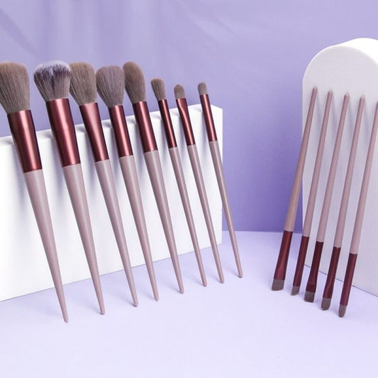 13Pcs Makeup Brush Set – Travel-Friendly, Soft Bristles for Face & Eyes