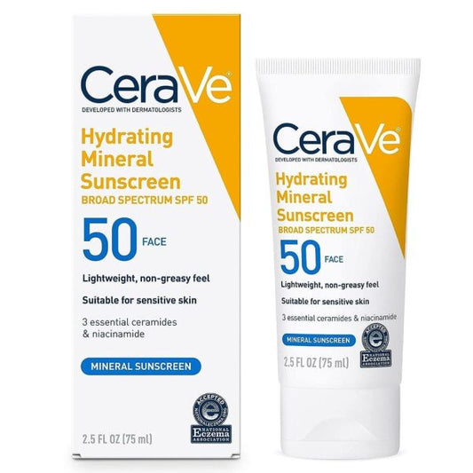 CeraVe - Hydrating Mineral Face Sunscreen Lotion SPF 50