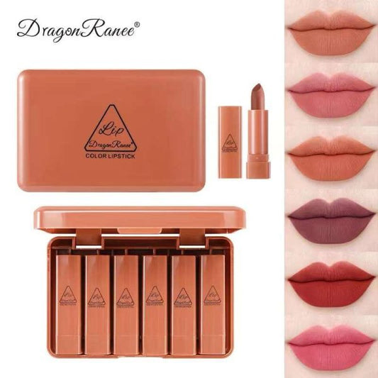 Dragon Ranee Matte Lipstick Set – 6 PCS – Rich Pigment